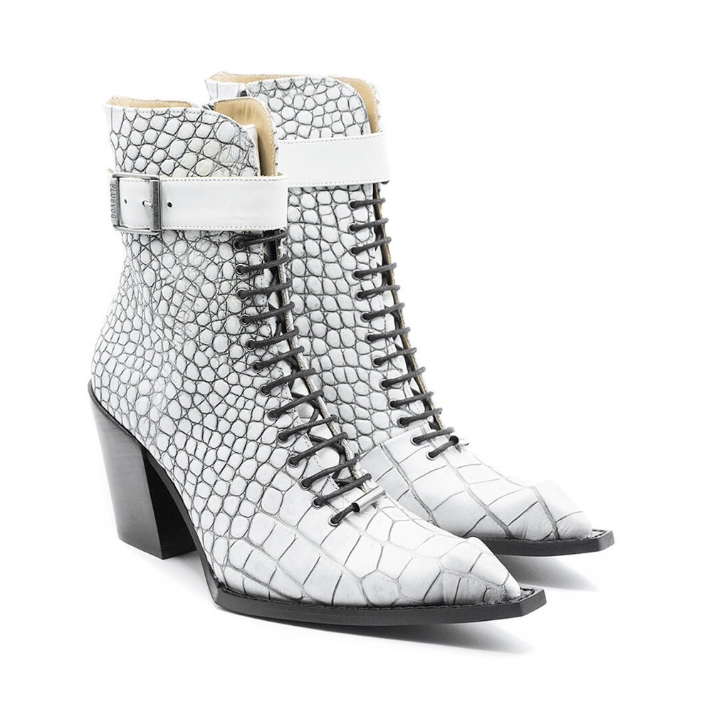 Fluevog 💋 CUBIST CUPCAKE LACE-UP ANKLE BOOT WITH BUCKLE
